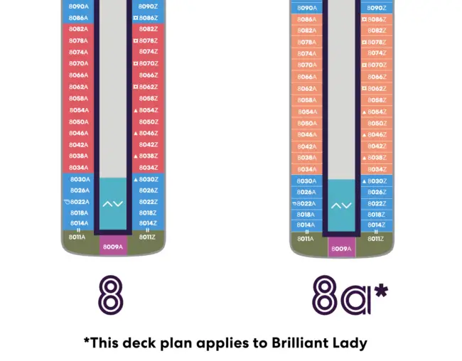 Brilliant Lady Deck Plan changes with updated cabin numbers